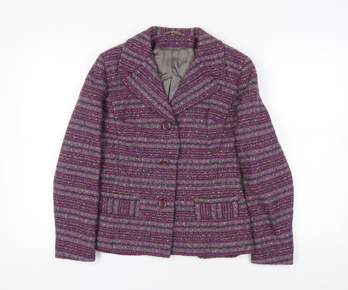 Rogant Women's Purple Tweed Suit Jacket, Lined, Size Regular
