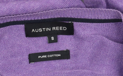 Austin Reed Men's Purple V-Neck Pullover Jumper - S