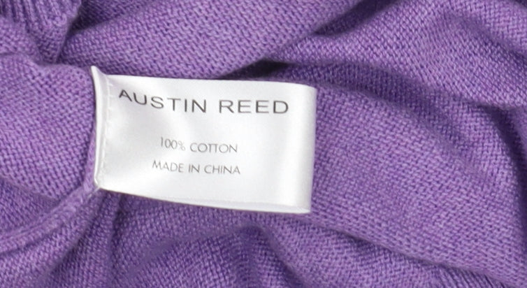 Austin Reed Men's Purple V-Neck Pullover Jumper - S