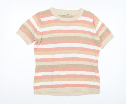 EWM Women's Multicoloured Striped Pullover Jumper M