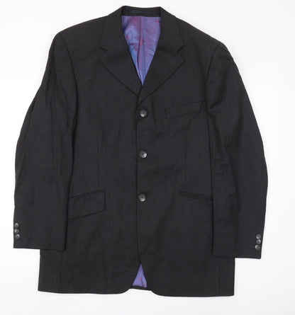Mens UK Size 40 Jeff Banks Regular Black Suit Jacket