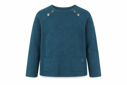 Front view of Massimo Dutti girls’ blue pullover blouse, age 9-10, classic