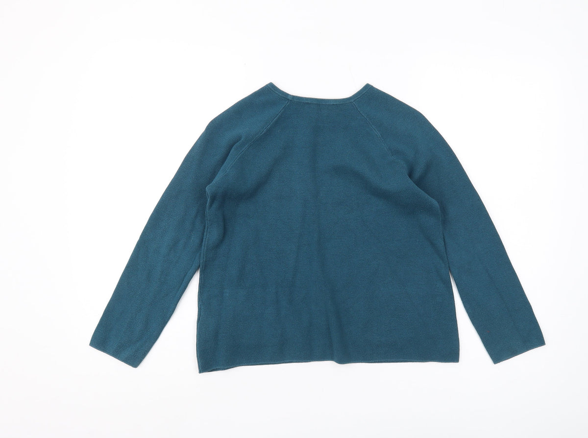 Back view of Massimo Dutti girls’ blue pullover blouse, age 9-10, classic