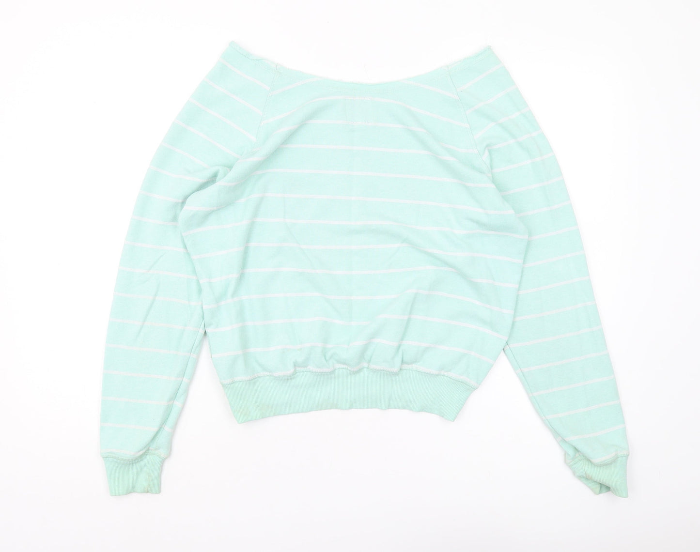 Soul Cal & Co Women's Green Striped Pullover Sweatshirt XS