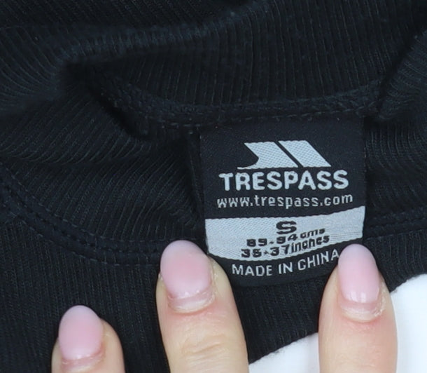 Trespass Men's Black Mock Neck Pullover, Size S