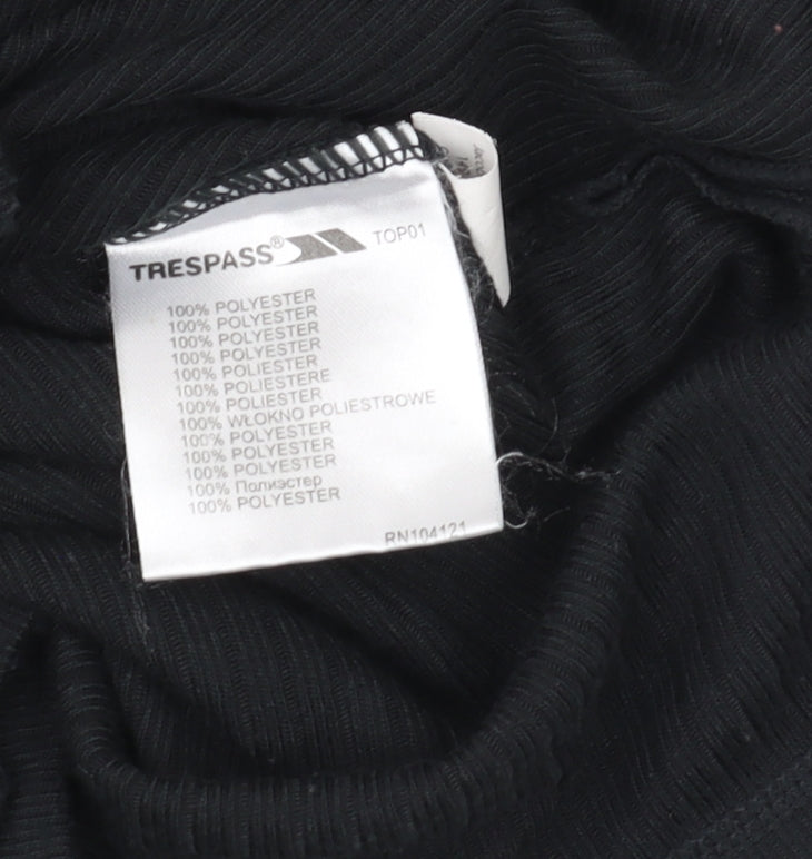 Trespass Men's Black Mock Neck Pullover, Size S