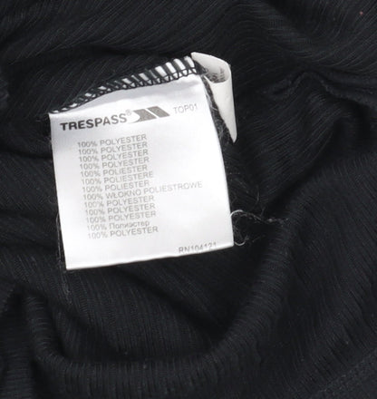 Trespass Men's Black Mock Neck Pullover, Size S