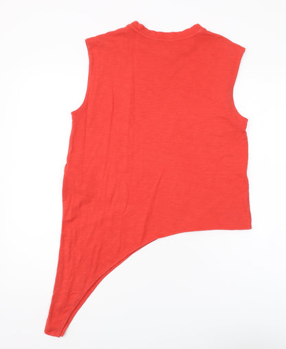 Womens UK Size S Whistles Red Asymmetrical T-Shirt