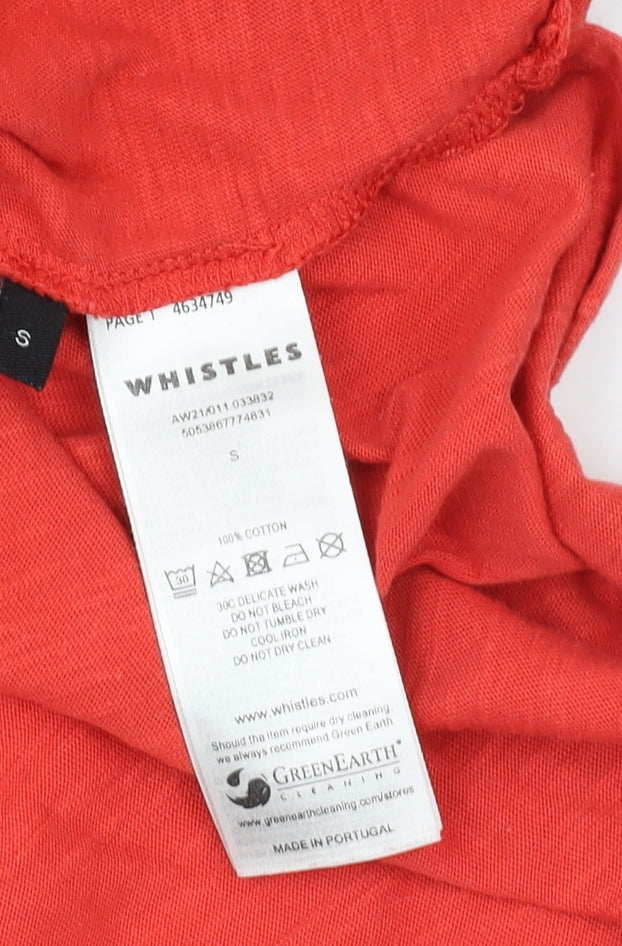 Womens UK Size S Whistles Red Asymmetrical T-Shirt