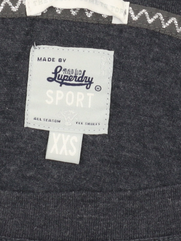Womens UK Size 2XS Superdry Grey Jersey T-Shirt