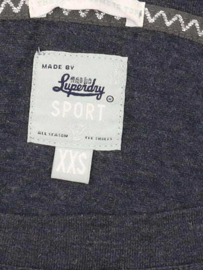Womens UK Size 2XS Superdry Grey Jersey T-Shirt