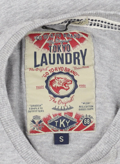 Unisex Adults UK Size S Tokyo Laundry Grey Basic T-Shirt