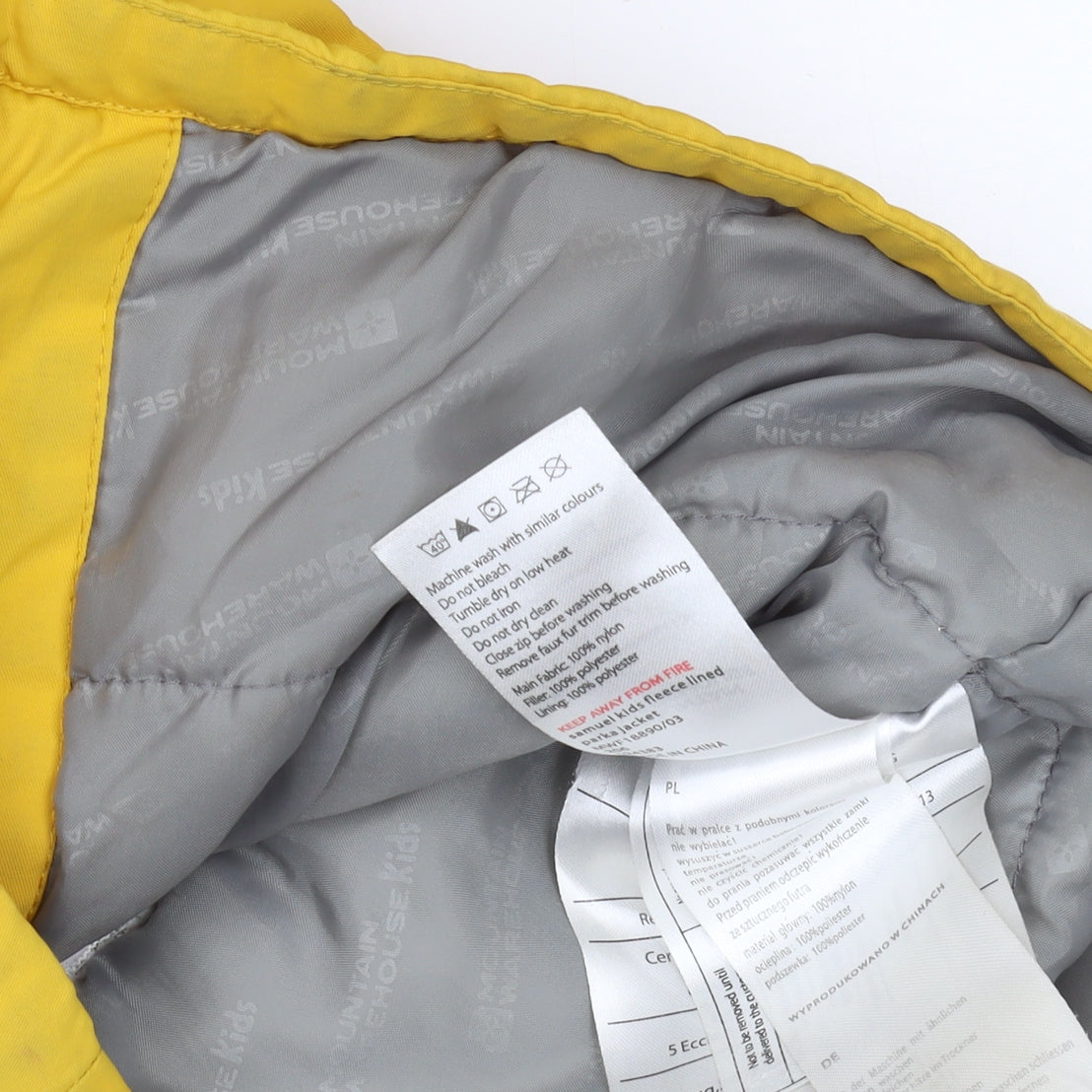 Mountain Warehouse Boys Yellow Parka 7-8 Years Hooded Jacket