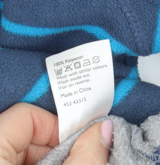 John Lewis Boys Blue Striped Pullover Hoodie - Size 7 Years