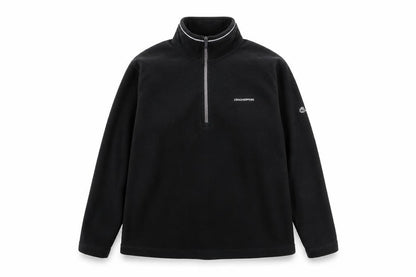 Front view of Craghoppers Black Henley Sweatshirt unisex, size 12