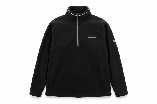 Front view of Craghoppers Black Henley Sweatshirt unisex, size 12
