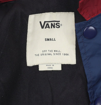 Vans Boys Red Blue Colourblock Jacket Small Nylon