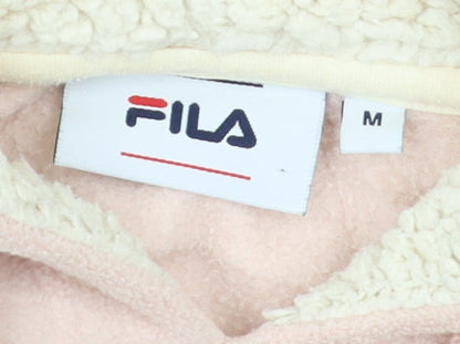 FILA Women's Pink Pullover Hoodie, Size M, Cozy Casual Wear