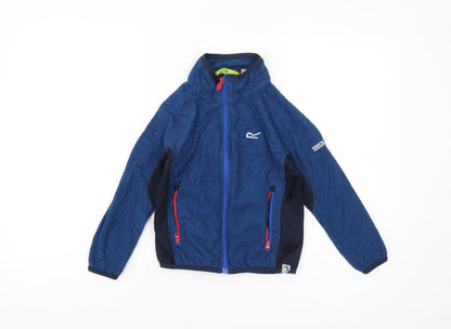 Regatta Boys Blue Track Jacket 5-6 Yrs Full Zip Hooded