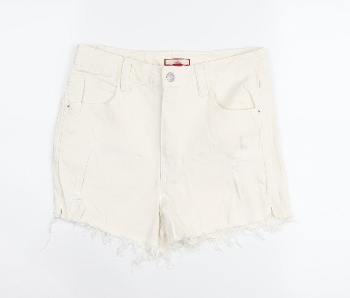 Joe Browns Women's Ivory Cut-Off Denim Shorts Size 8