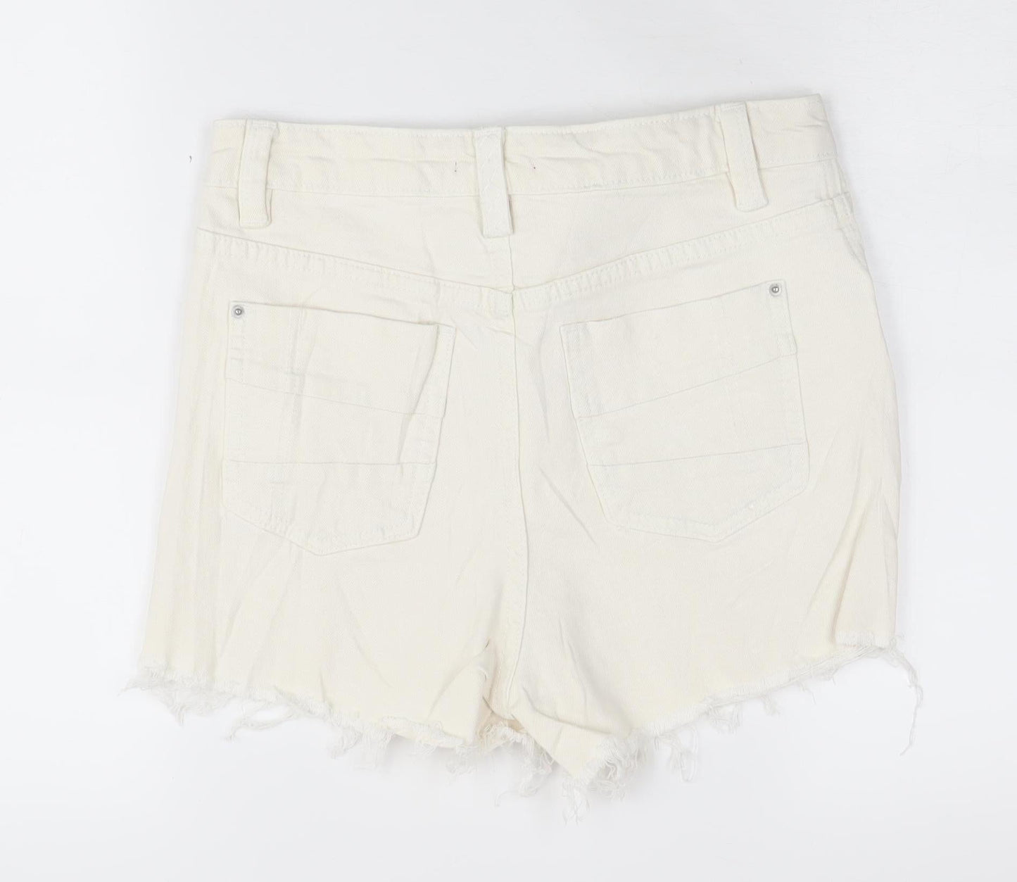 Joe Browns Women's Ivory Cut-Off Denim Shorts Size 8
