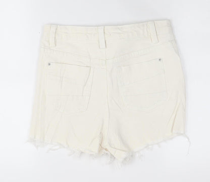 Joe Browns Women's Ivory Cut-Off Denim Shorts Size 8