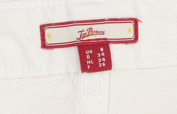 Joe Browns Women's Ivory Cut-Off Denim Shorts Size 8