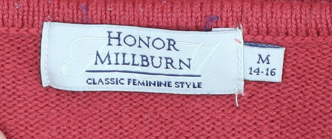 Womens UK Size M Honor Millburn Red Pullover Jumper