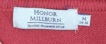 Womens UK Size M Honor Millburn Red Pullover Jumper
