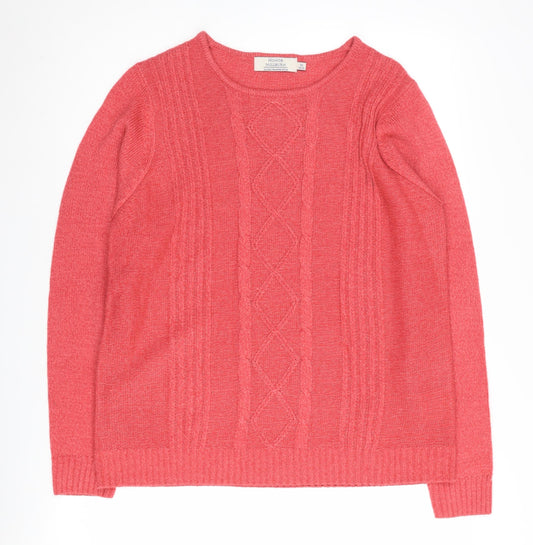 Honor Millburn Women's Pink Cable-Knit Pullover M