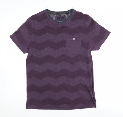 Ted Baker Men's Purple Geometric T-Shirt, Size M