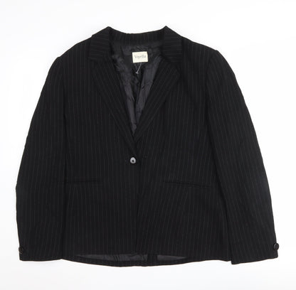 Viyella Women's Black Pinstripe Blazer Size 12 Workwear Formal