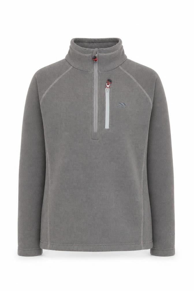 Front view of Trespass Grey 1/2 Zip Sweatshirt unisex s lightweight