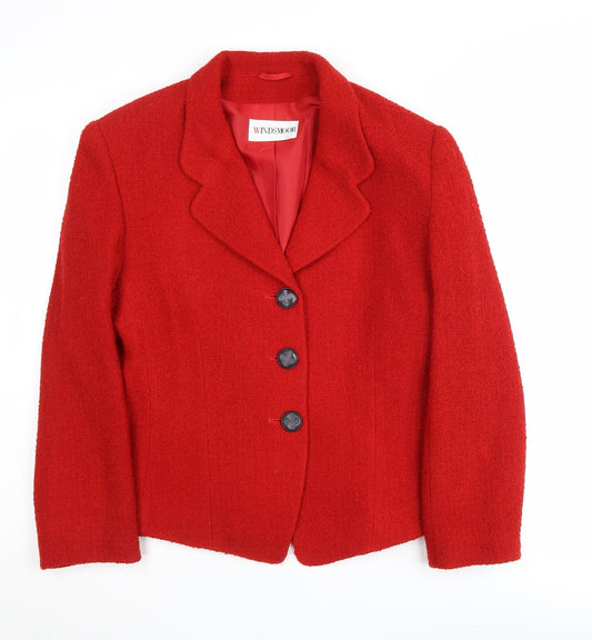 Windsmoor Women's Red Wool Blazer Size 14