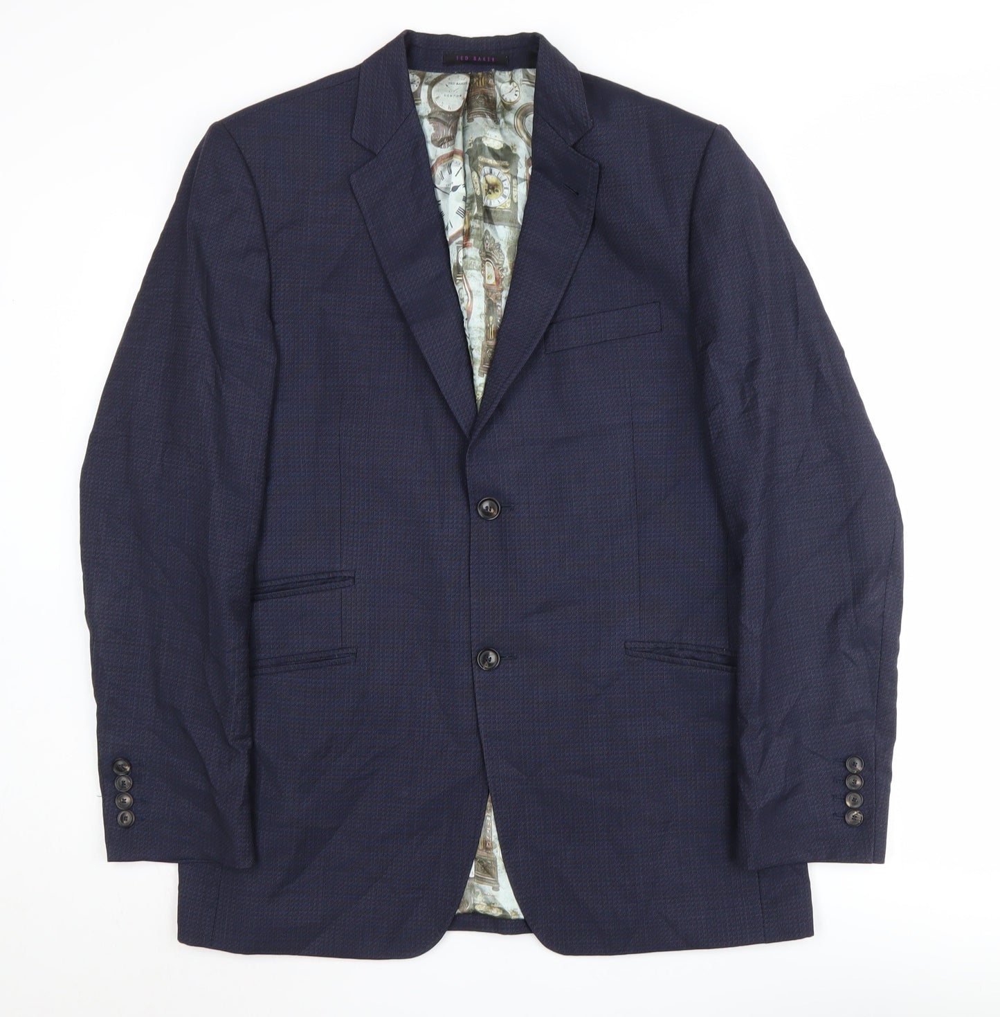 Mens UK Size 40 Ted Baker Regular Blue Suit Jacket