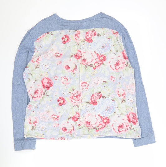 Cath Kidston Women's Blue Floral Pullover Jumper Size S