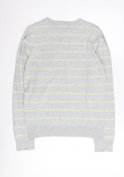 Soul Cal Women's Grey Striped Pullover Medium
