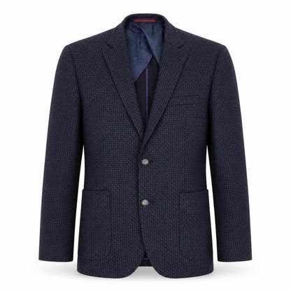 Penguin Men's Blue Blazer, 38, Geometric Pattern, Regular Fit