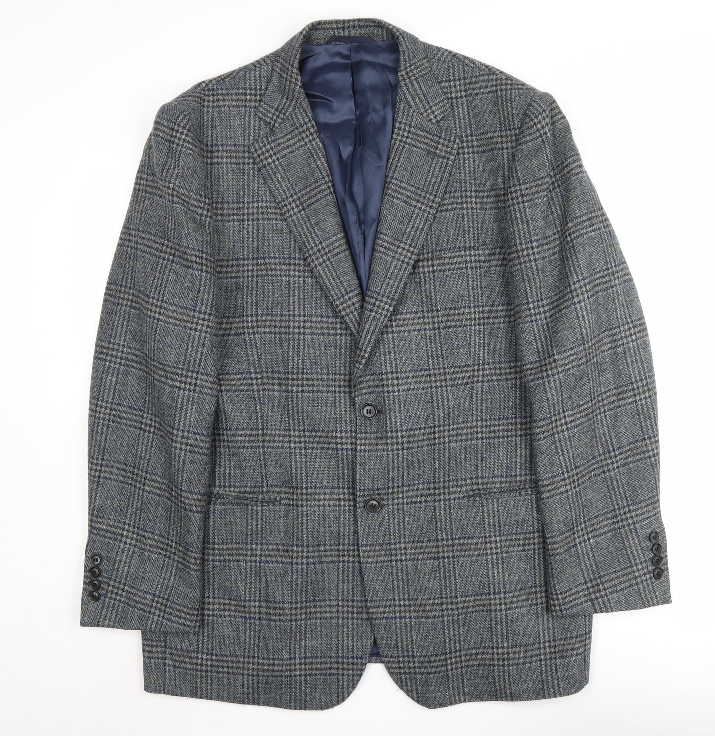 Austin Reed Men's Grey Plaid Wool Blazer 44R