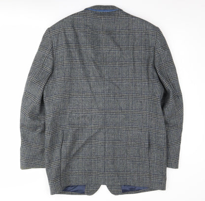 Austin Reed Men's Grey Plaid Wool Blazer 44R