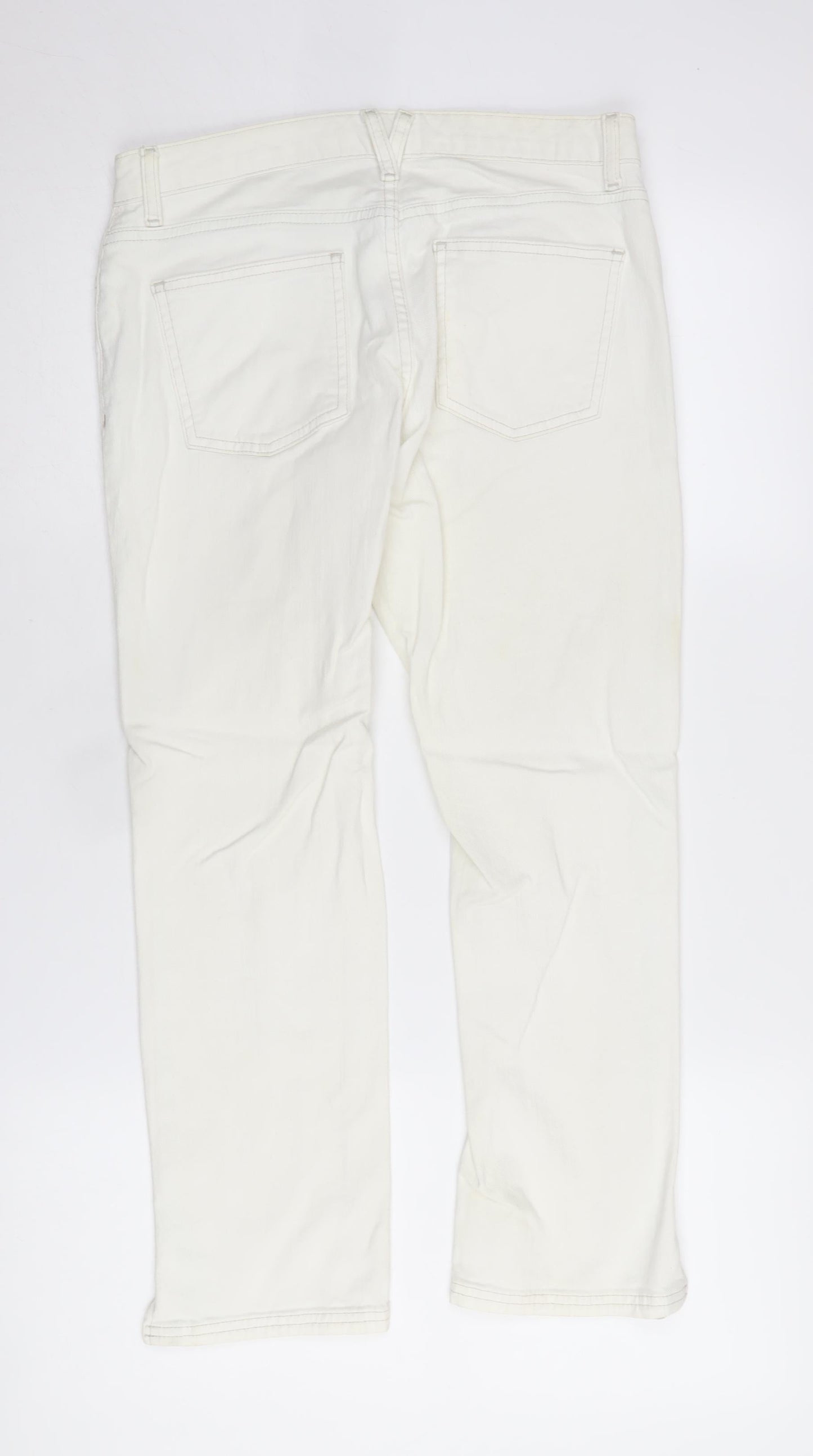 Boden Women's White Denim Jeans UK 10L Button