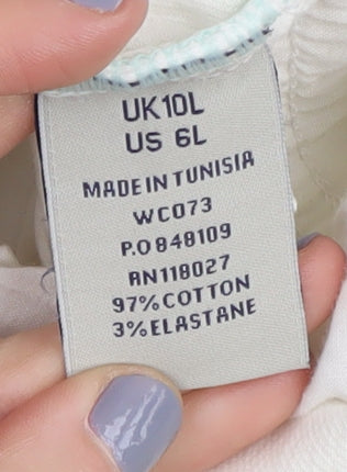 Boden Women's White Denim Jeans UK 10L Button