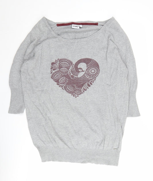 Womens UK Size 12 Animal Grey Pullover Jumper