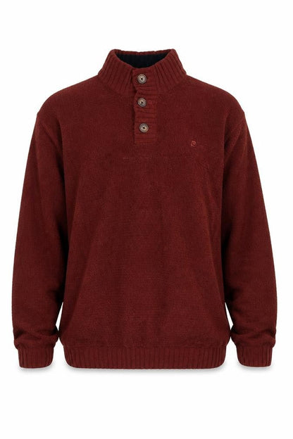 Mens UK Size M Pierre Cardin Red Henley Jumper