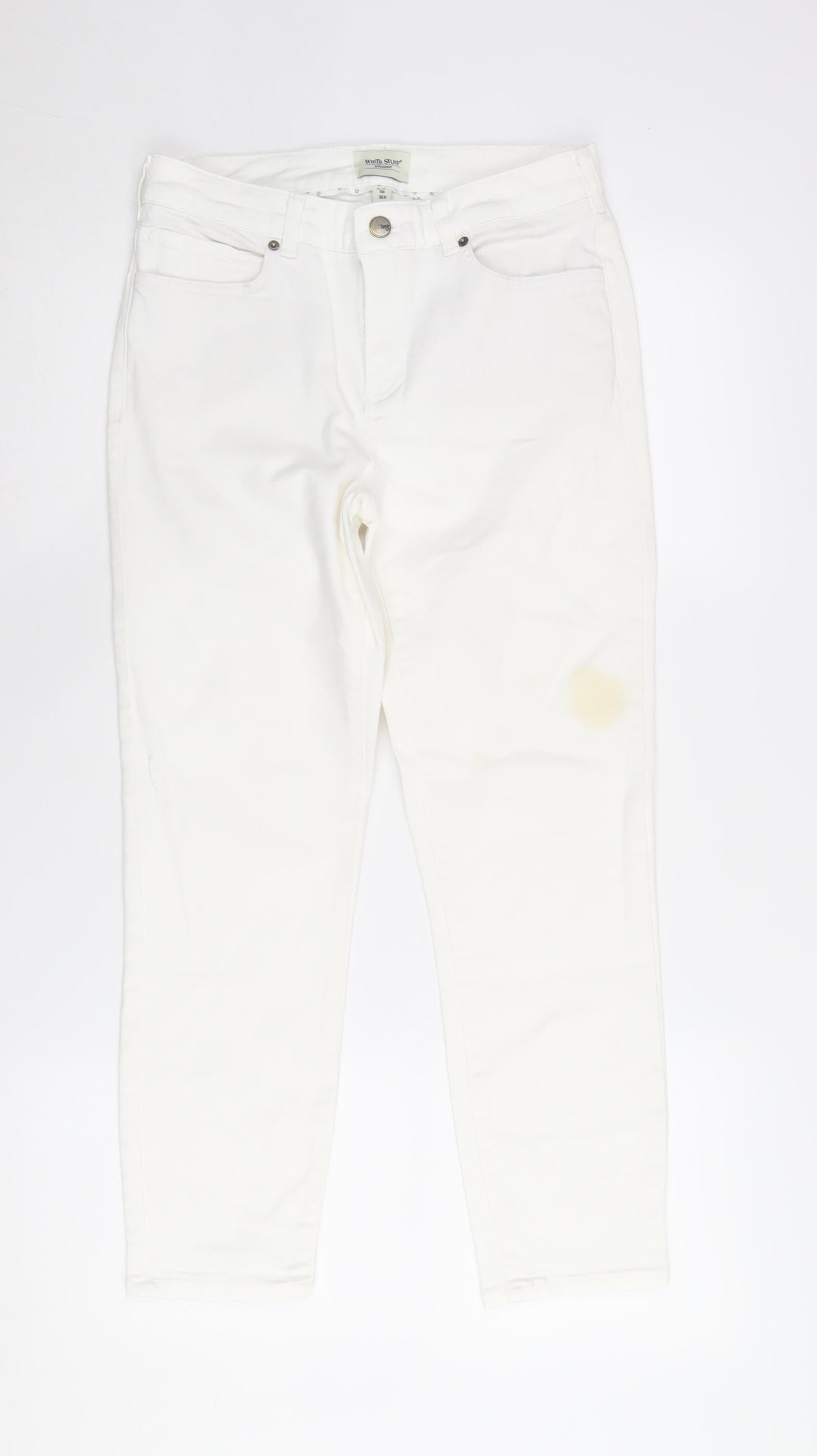 Womens UK Size 8 White Stuff Regular Fit Straight White Jeans