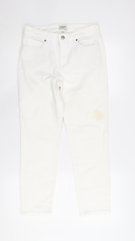 Womens UK Size 8 White Stuff Regular Fit Straight White Jeans