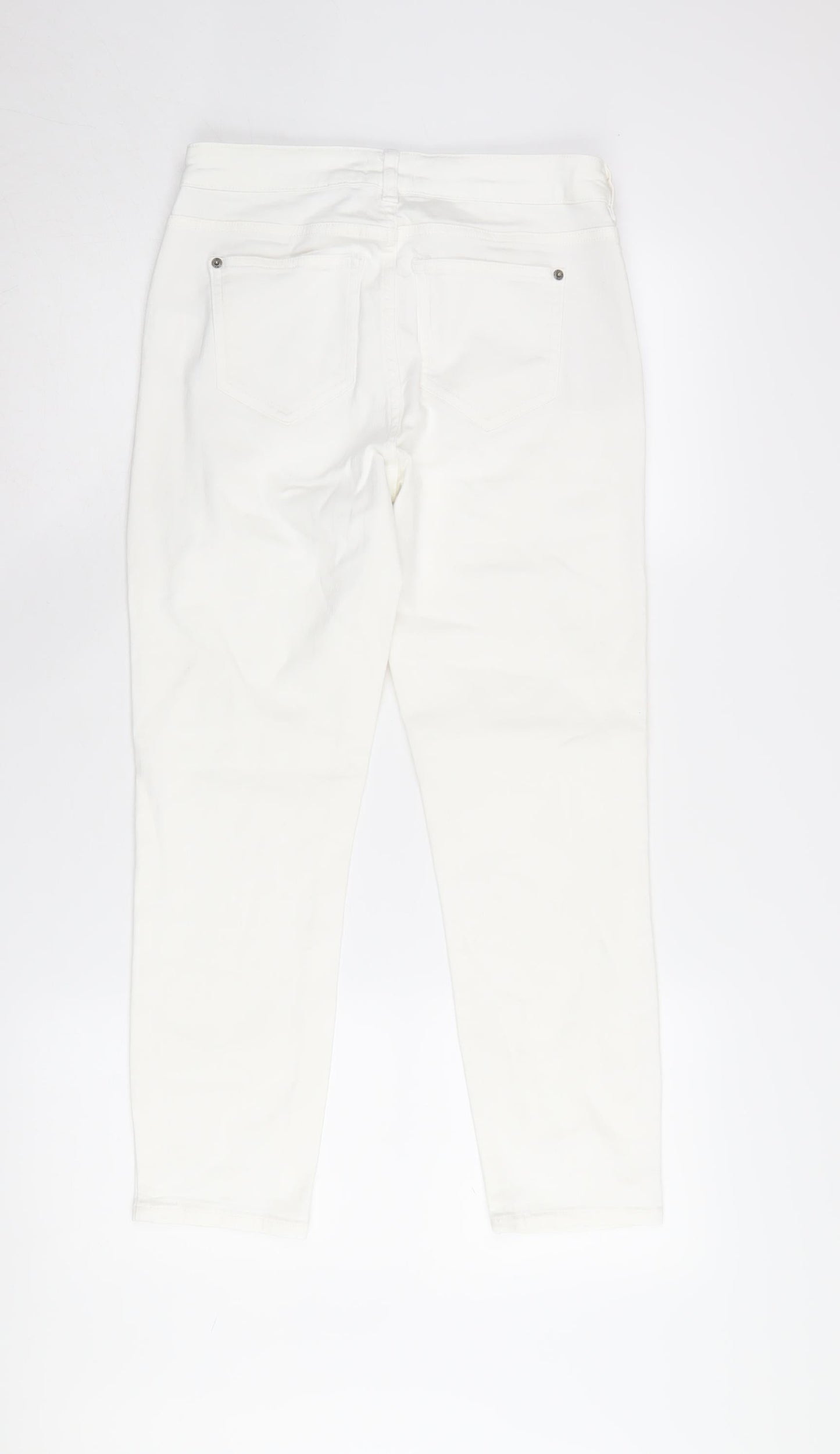 Womens UK Size 8 White Stuff Regular Fit Straight White Jeans
