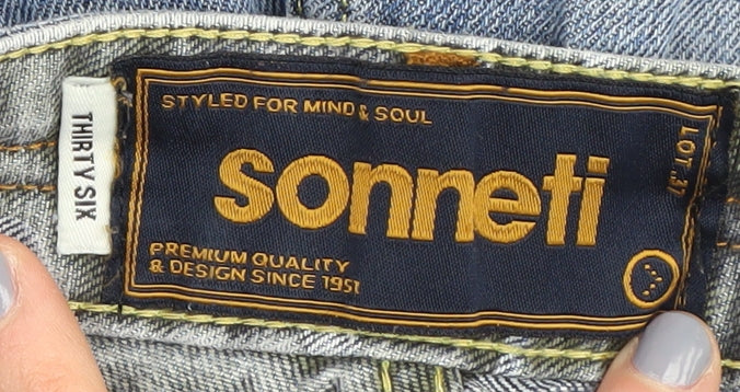 Mens UK Size 36 Sonneti Regular Fit Straight Blue Jeans