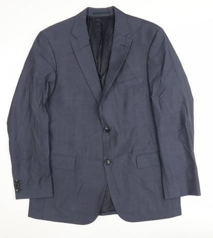 Mens UK Size 40 HUGO BOSS Regular Blue Suit Jacket