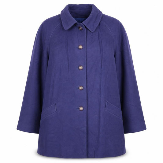 Easttex Women's Blue Wool Mid-Length Overcoat, Size 16